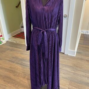 Elegant Long Sleeve Purple Dress